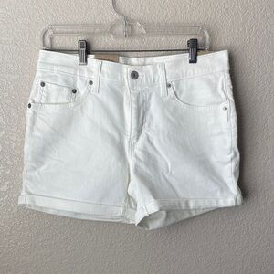 Levi's Women 30 Mid-Length Cuffed Jean Shorts Slim Fit Stretch Denim 4. Inseam